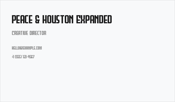 Peace & Houston Expanded Business Card