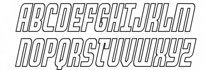 Peace & Houston Outline Italic फ़ॉन्ट अपरकेस