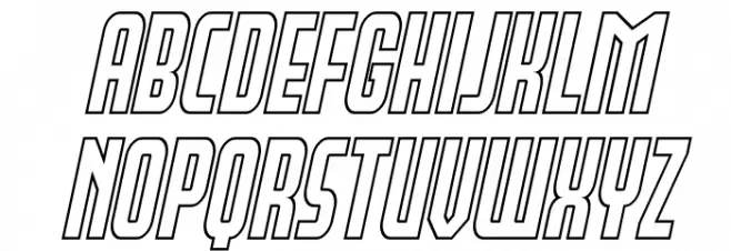 Peace & Houston Outline Italic फ़ॉन्ट लोअरकेस