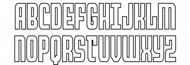 Peace & Houston Outline Schriftart Groß