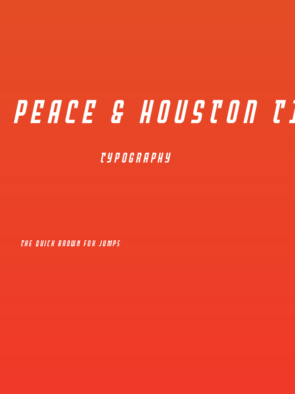 Peace & Houston Title Italic Poster