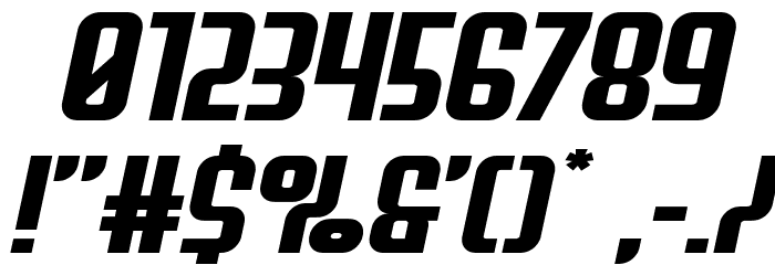 Peace & Houston Wide Italic Font OTHER CHARS