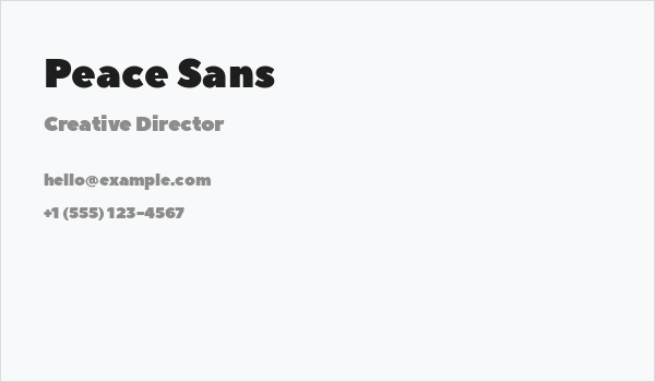 Peace Sans Business Card