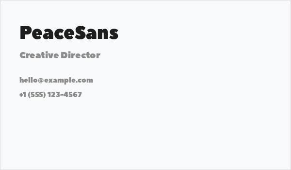 PeaceSans Business Card