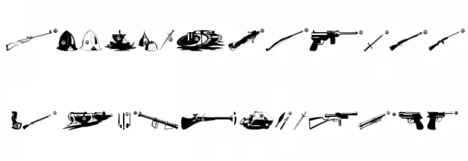PeaceWeapons フォント 大文字