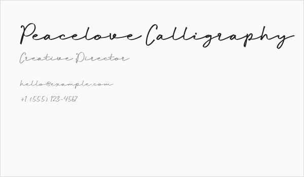Peacelove Calligraphy Business Card