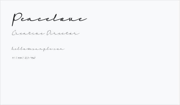 Peacelove Business Card