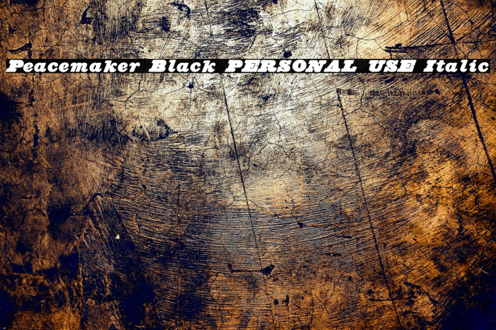 Peacemaker Black PERSONAL USE Italic Example 2