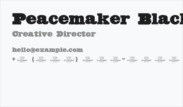 Peacemaker Black PERSONAL USE Regular Business Card
