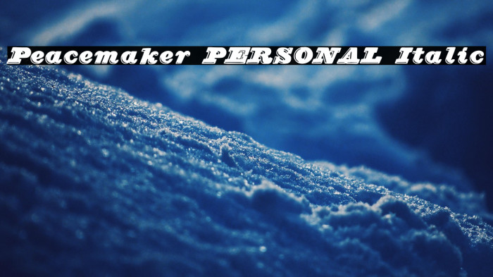 Peacemaker PERSONAL Italic Example 2