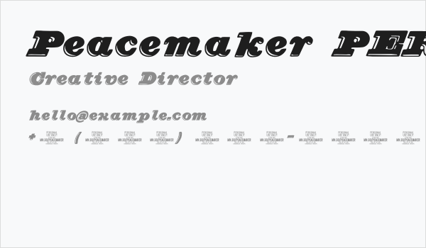 Peacemaker PERSONAL Italic Business Card
