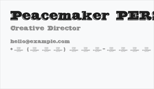 Peacemaker PERSONAL Regular Business Card