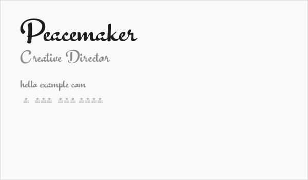 Peacemaker Business Card