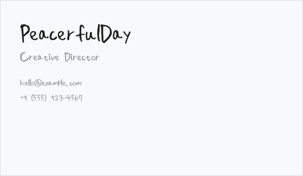 PeacerfulDay Business Card