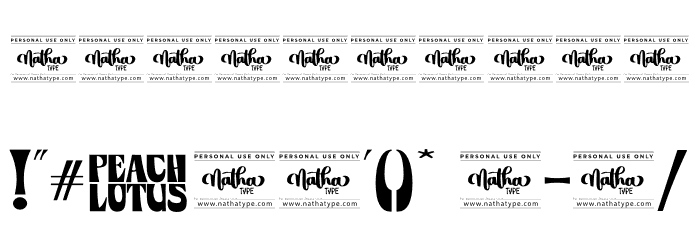 Peach Lotus Personal Use Font OTHER CHARS