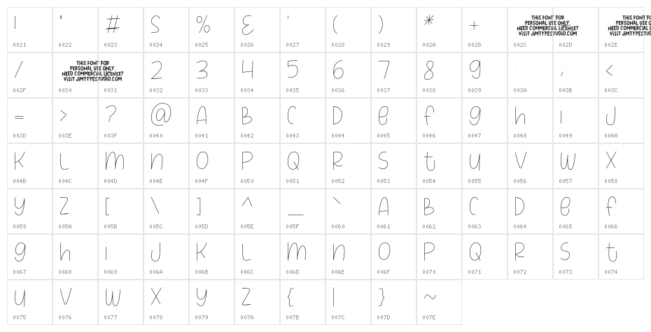 PeachFarm_PERSONALUSEONLY Character Map
