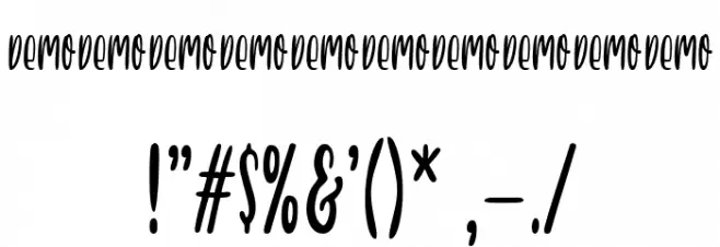 Peak Season Demo Font OTHER CHARS