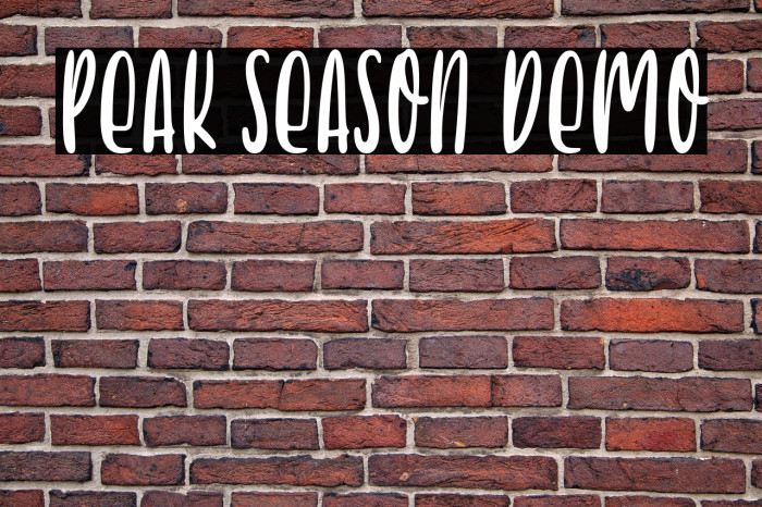 Peak Season Demo Example 1