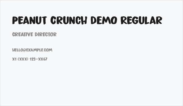 Peanut Crunch DEMO Regular Business Card