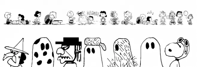 Peanuts Gang Dings Fuentes MAYÚSCULAS