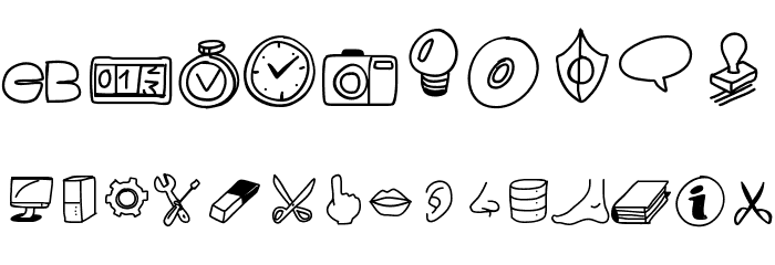 PeaxDrawnIcons Font OTHER CHARS