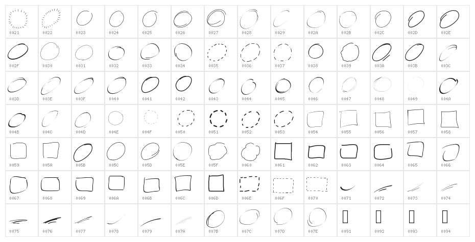 PeaxWebdesigncircles Character Map