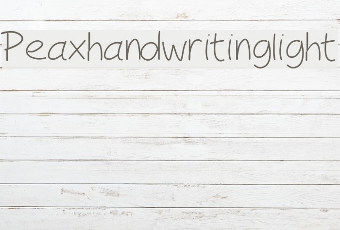 Peaxhandwritinglight Font examples