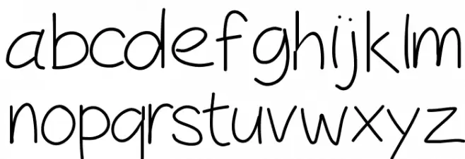 Peaxhandwritinglight फ़ॉन्ट लोअरकेस