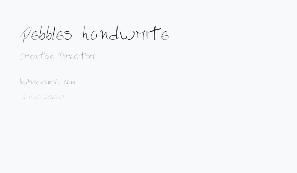 Pebbles handwrite Business Card
