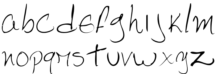Pebbles handwrite Font LOWERCASE