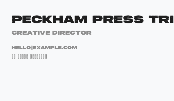 Peckham Press Trial Business Card