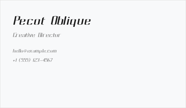 Pecot Oblique Business Card