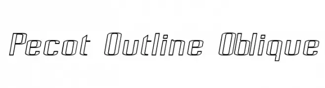 Pecot Outline Oblique  नि: शुल्क फ़ॉन्ट्स डाउनलोड