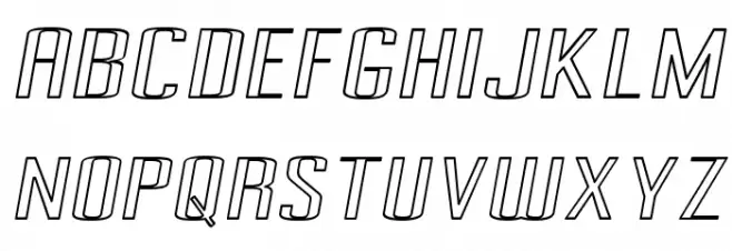 Pecot Outline Oblique Schriftart Groß