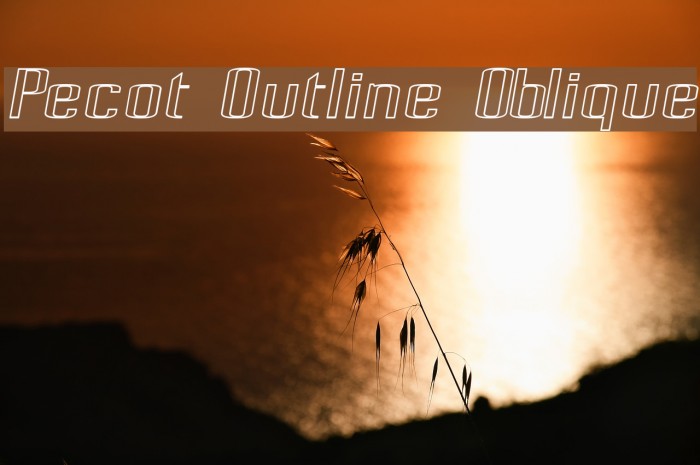 Pecot Outline Oblique Шрифта examples