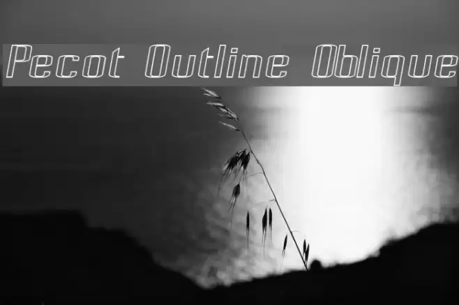 Pecot Outline Oblique Шрифта examples