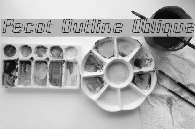 Pecot Outline Oblique Шрифта examples