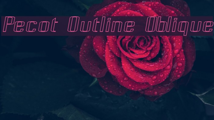 Pecot Outline Oblique Шрифта examples