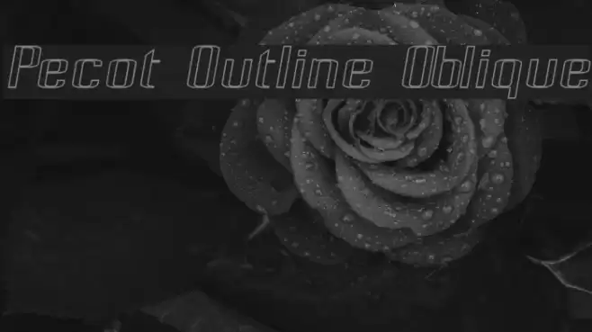 Pecot Outline Oblique Шрифта examples
