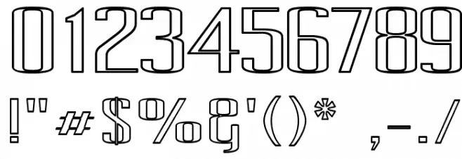 Pecot Outline Font OTHER CHARS