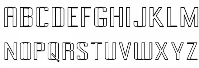 Pecot Outline Schriftart Groß