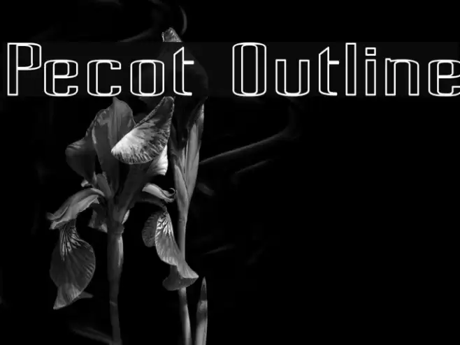 Pecot Outline Font examples