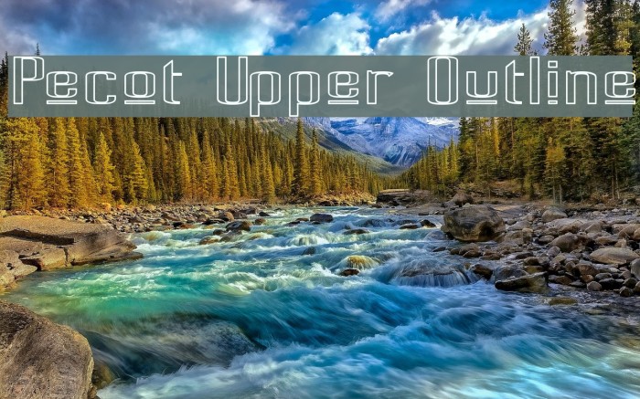 Pecot Upper Outline Font examples