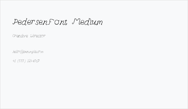 PedersenFont Medium Business Card