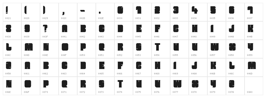Peep - Regular Demo Character Map