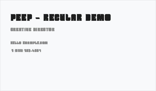 Peep - Regular Demo Business Card