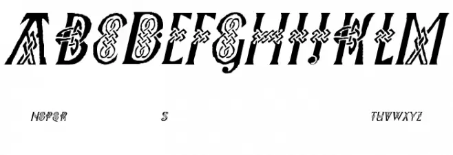 Pee's Celtic Italic फ़ॉन्ट अपरकेस