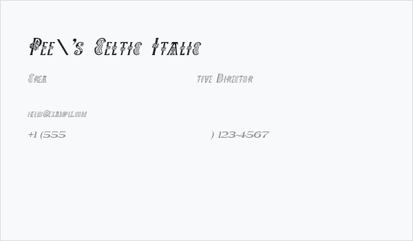 Pee's Celtic Italic Business Card