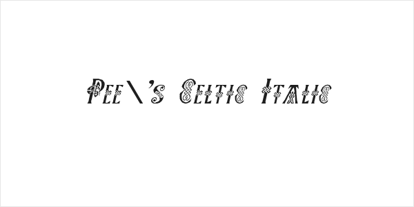 Pee's Celtic Italic Logo