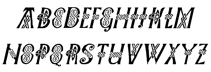 Pee's Celtic Italic Font LOWERCASE
